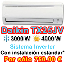 Oferta aire acondicionado y calefacción TX25JV